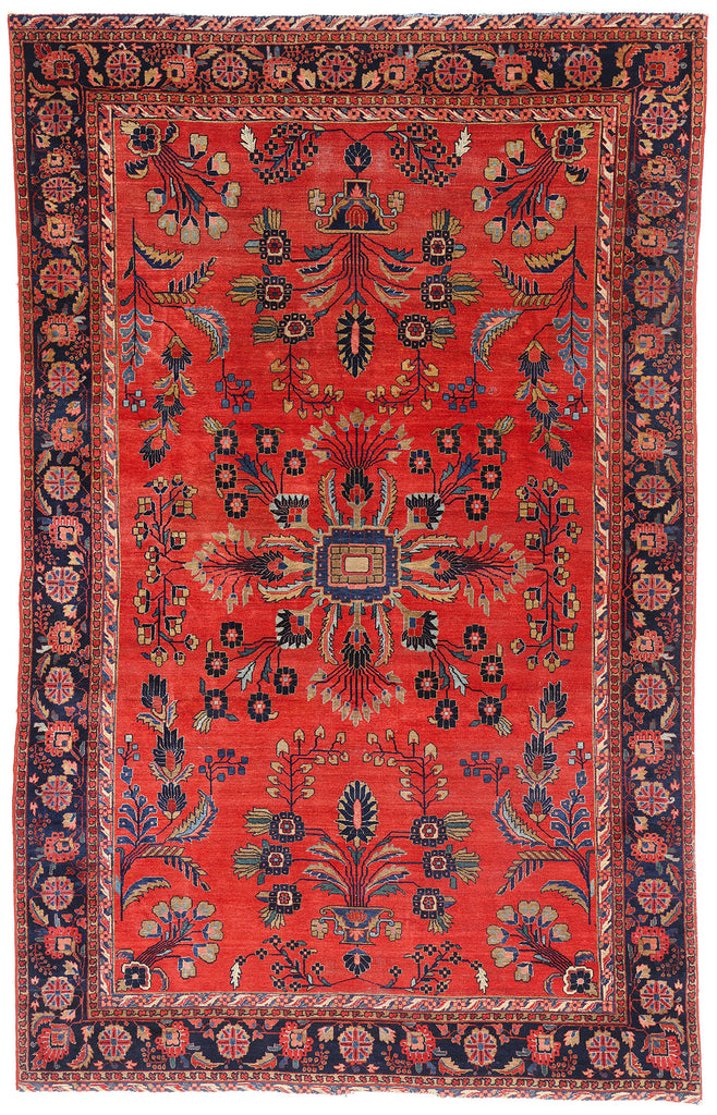 6 x 10 Antique Red Persian Mohajeran Sarouk Rug 79184