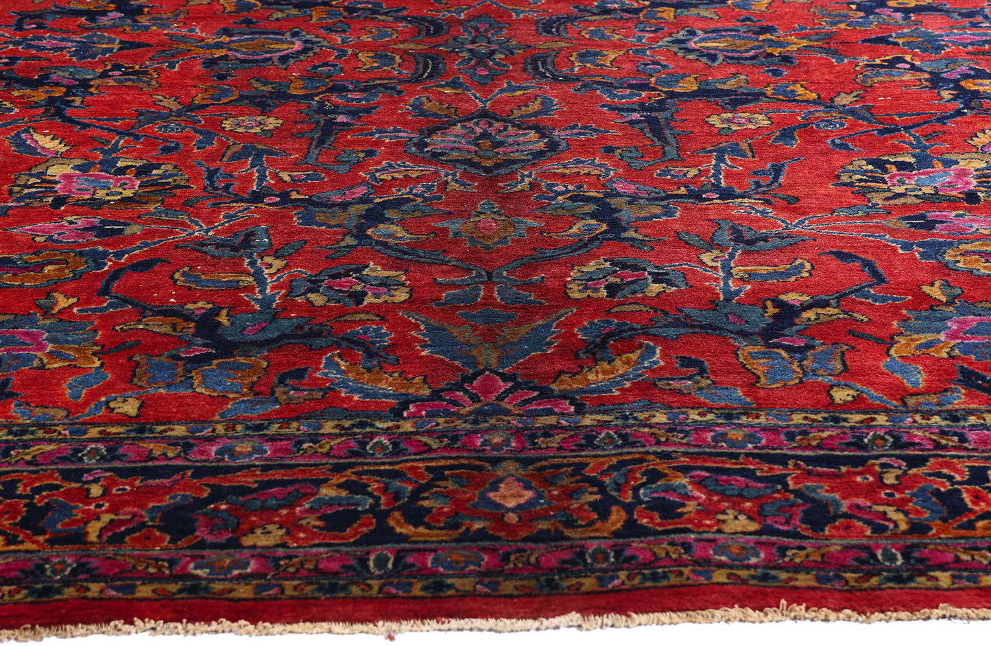 9 x 11 Antique Red Persian Mohajeran Sarouk Rug 79263