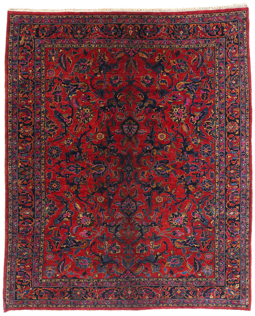9 x 11 Antique Red Persian Mohajeran Sarouk Rug 79263