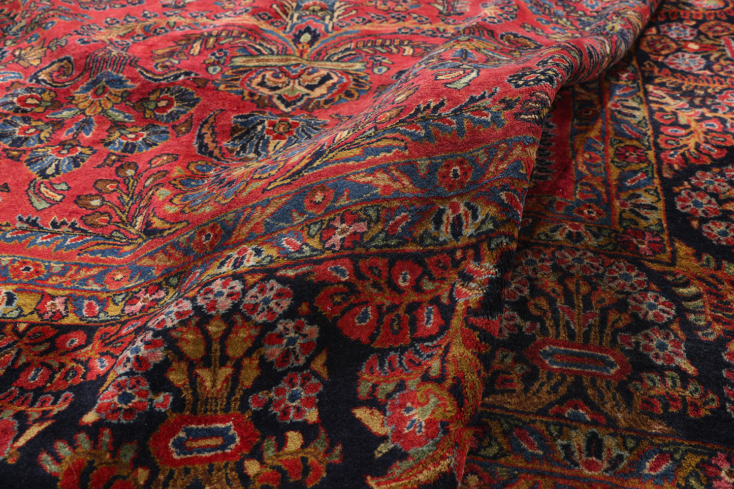 9 x 11 Antique Red Persian Sarouk Rug 79225