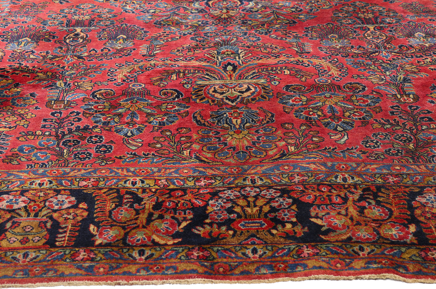 9 x 11 Antique Red Persian Sarouk Rug 79225