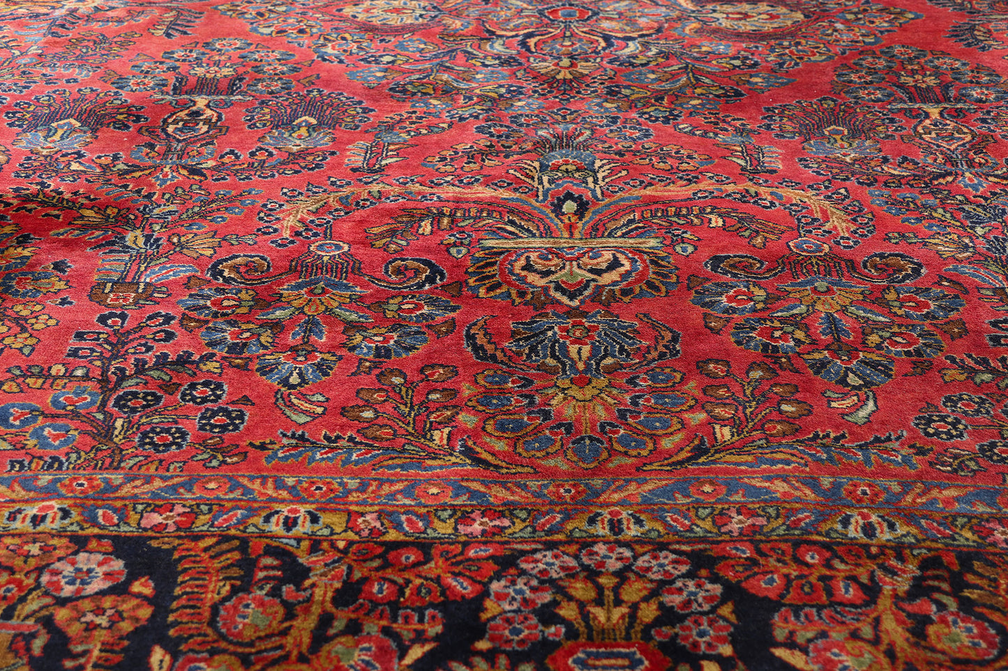 9 x 11 Antique Red Persian Sarouk Rug 79225