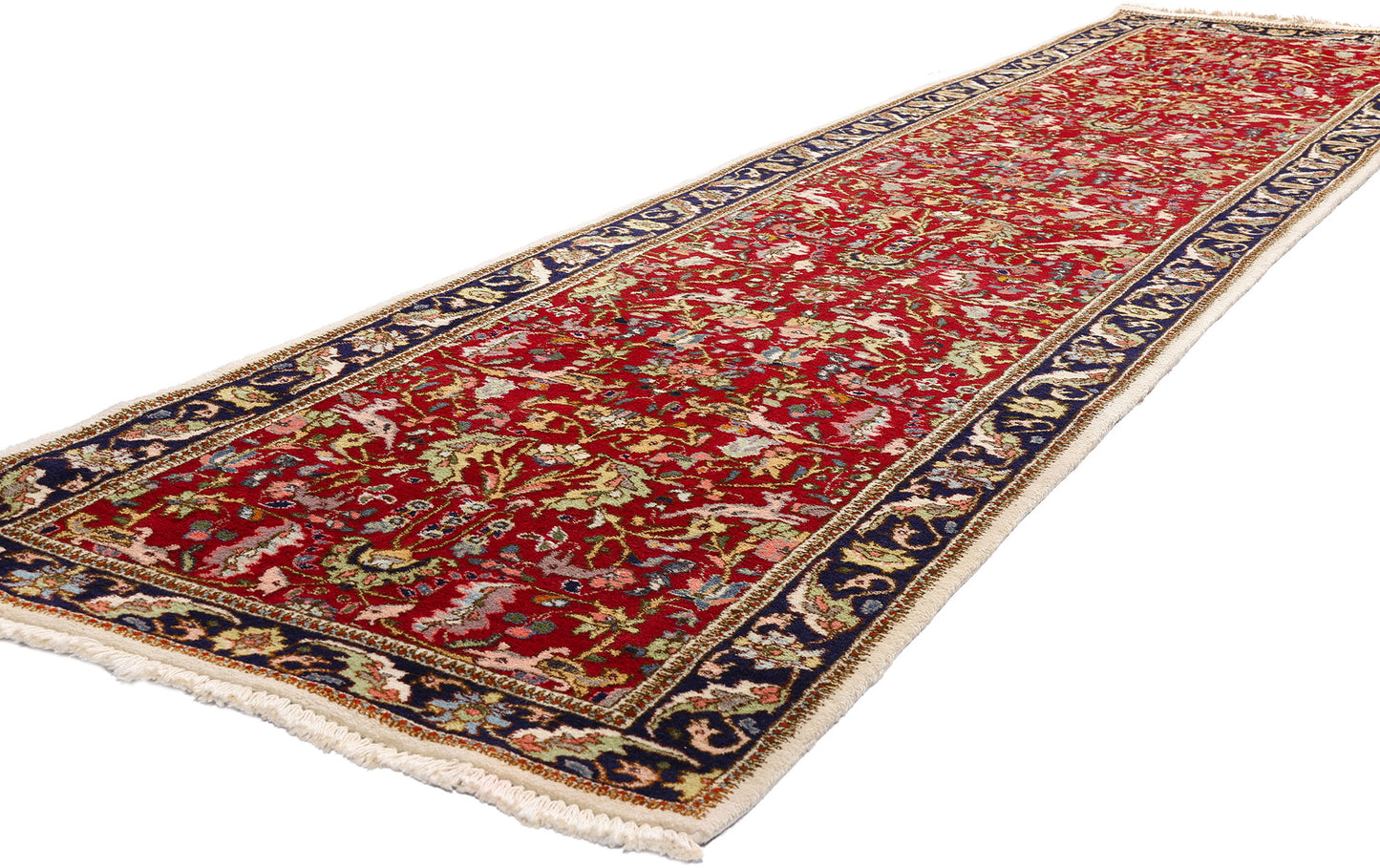 3 x 13 Antique Red Persian Tabriz Rug 90033