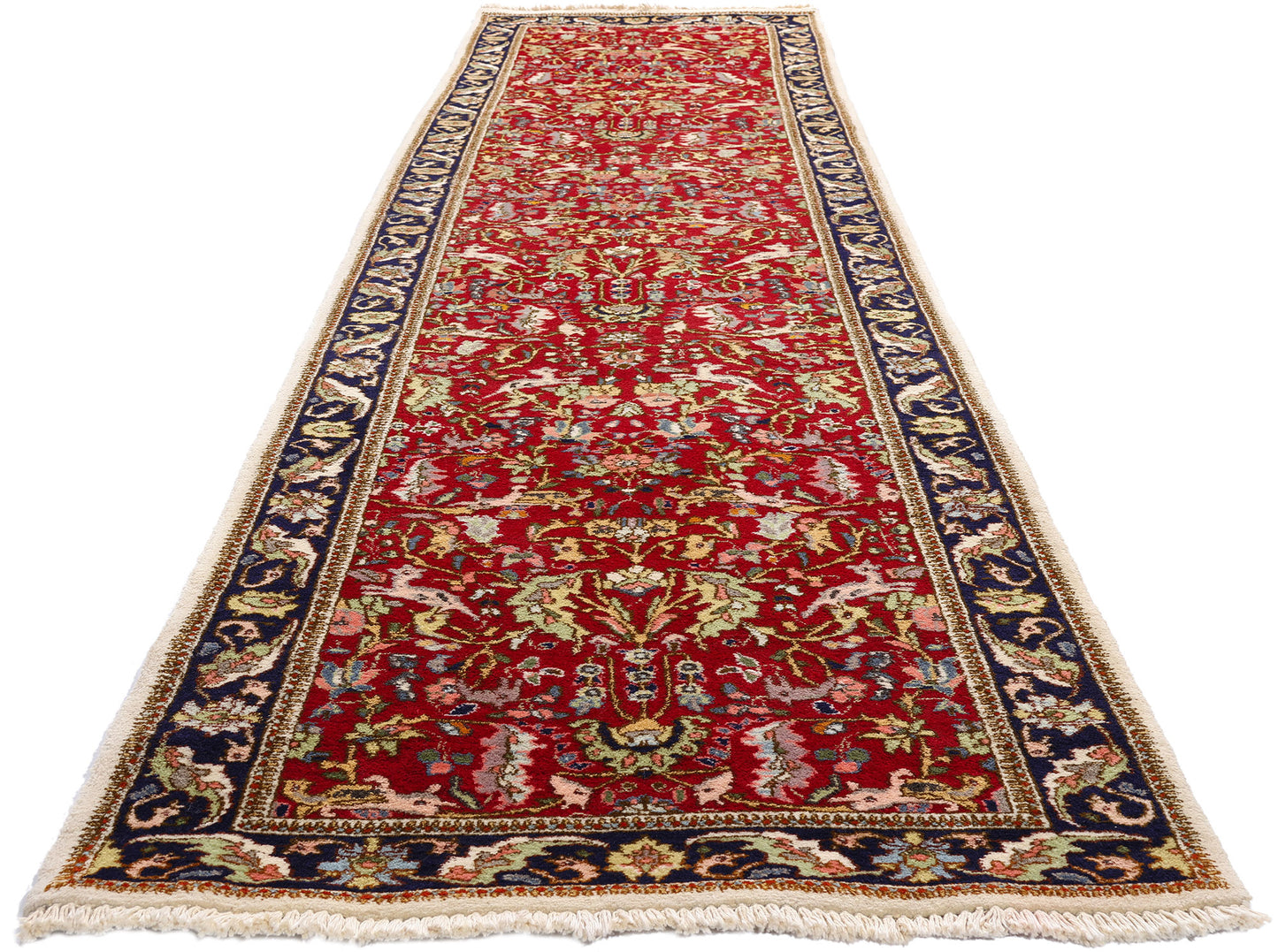 3 x 13 Antique Red Persian Tabriz Rug 90033