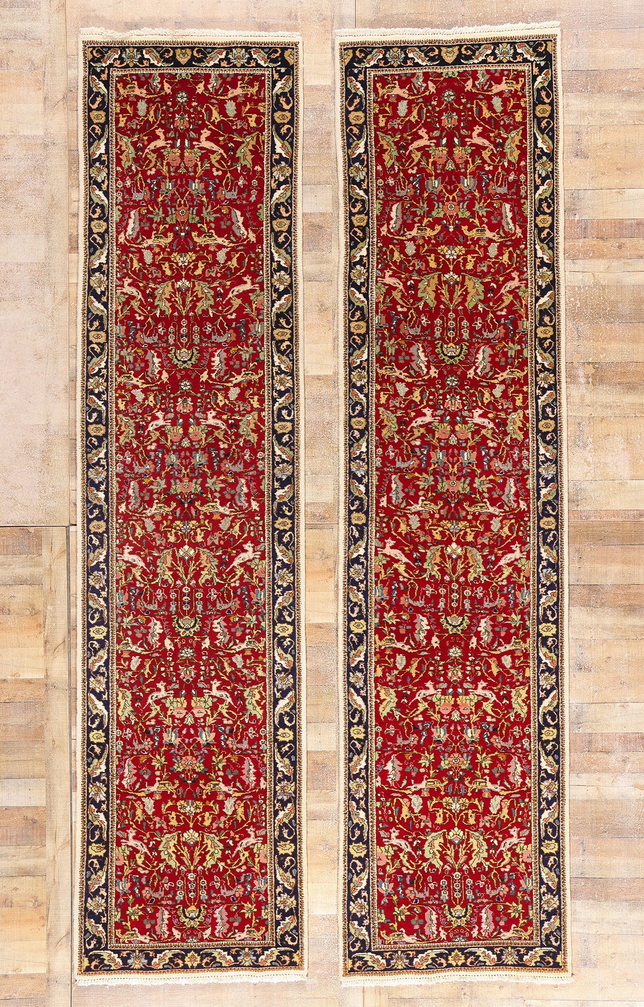 3 x 13 Antique Red Persian Tabriz Rug 90033