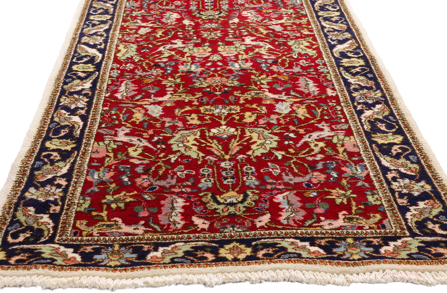 3 x 13 Antique Red Persian Tabriz Rug 90033