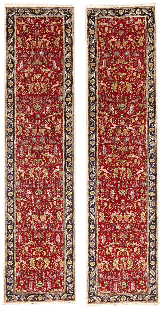 3 x 13 Antique Red Persian Tabriz Rug 90034