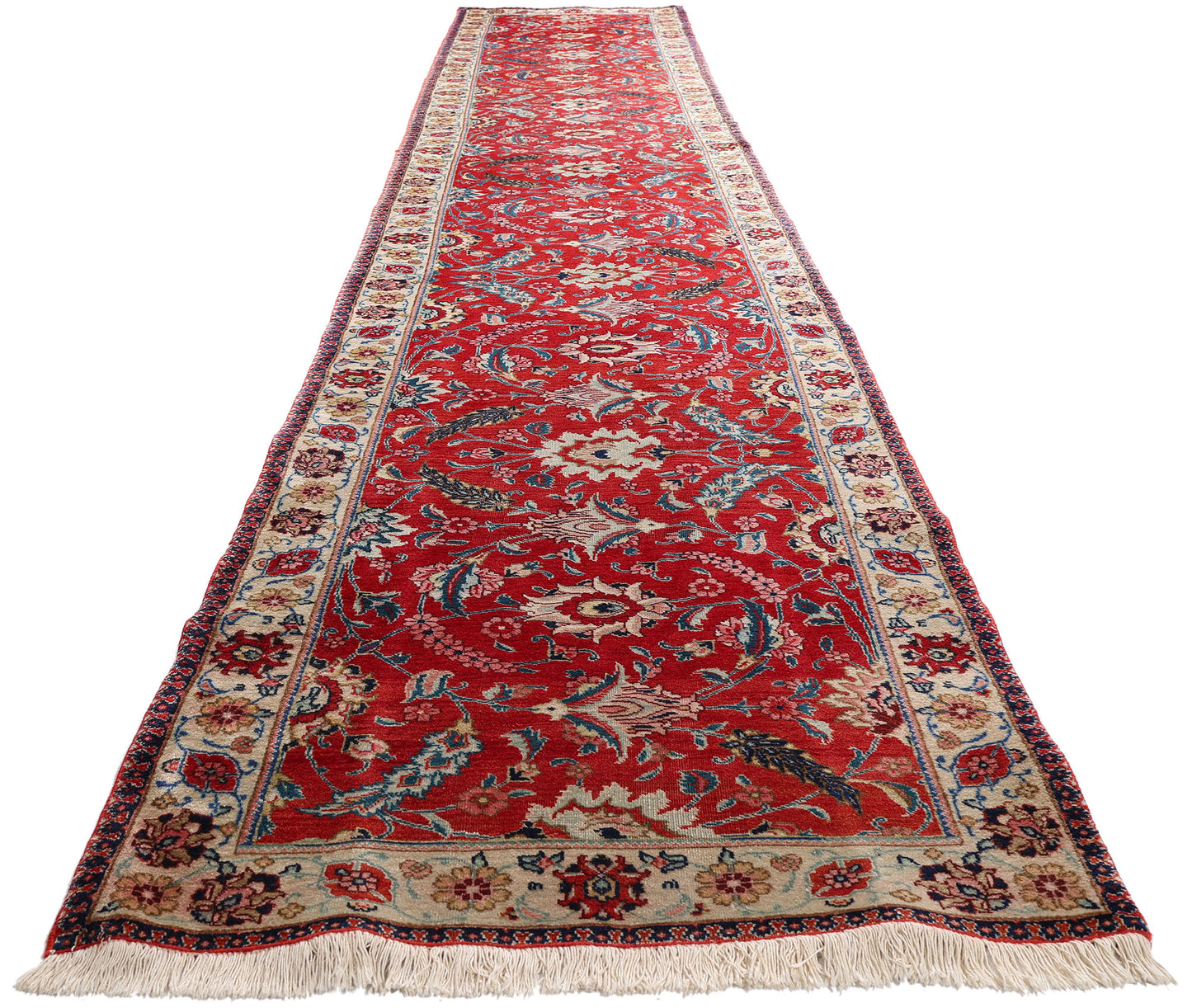 3 x 19 Antique Red Persian Tabriz Rug 90036