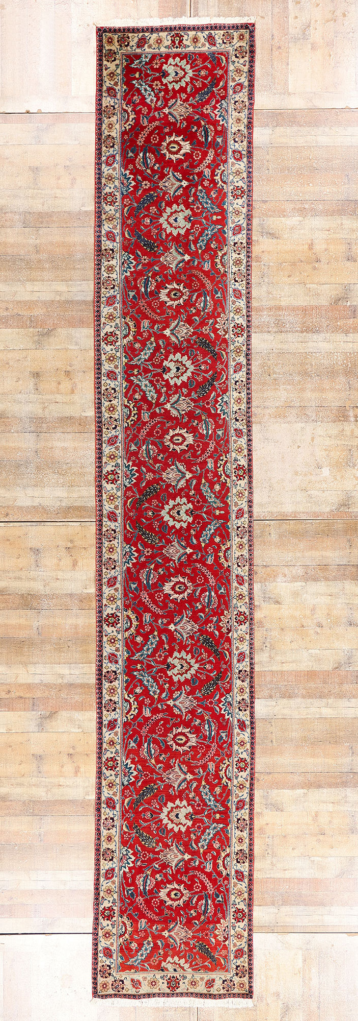 3 x 19 Antique Red Persian Tabriz Rug 90036