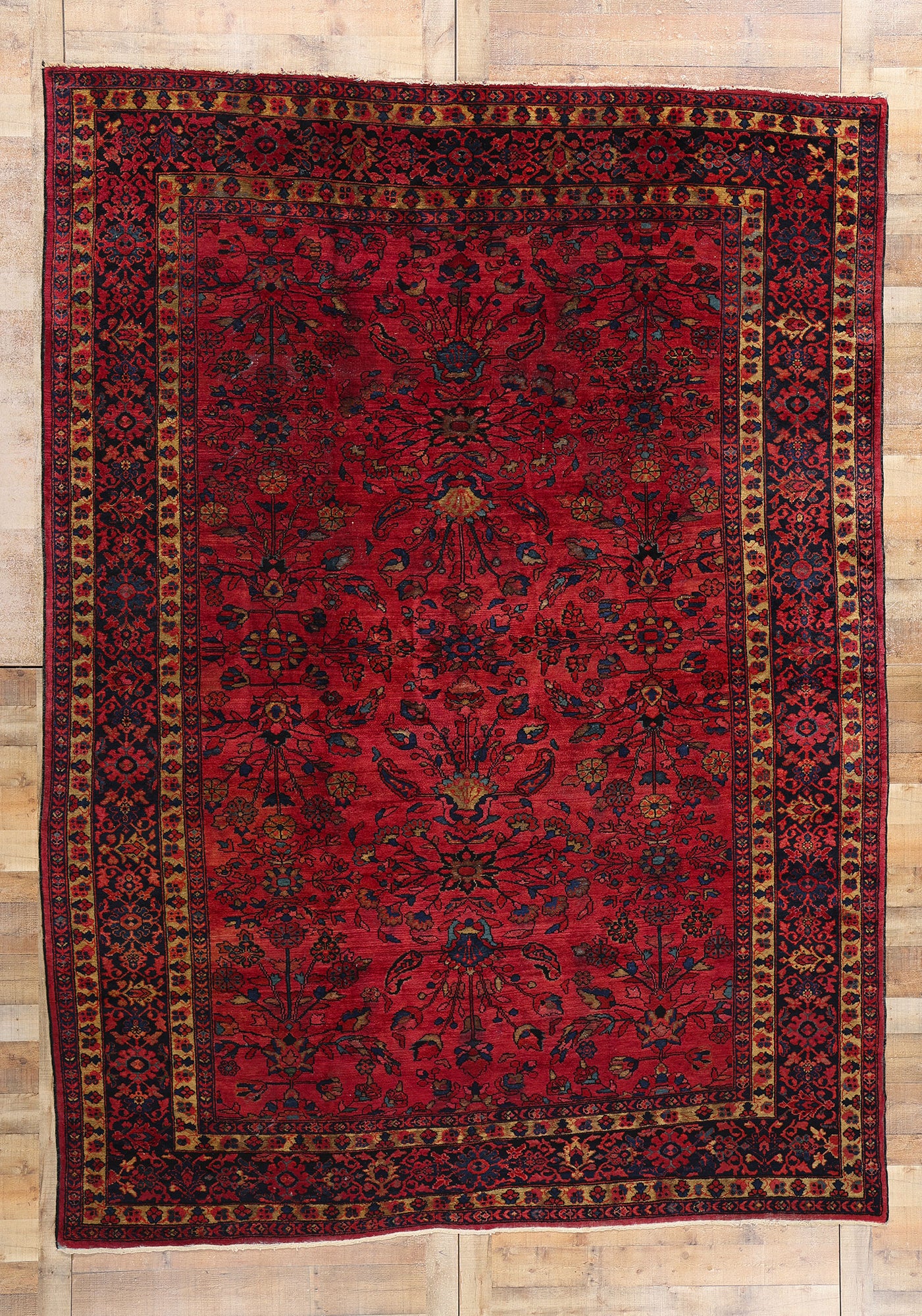 9 x 12 Antique Persian Mahal Rug 78982