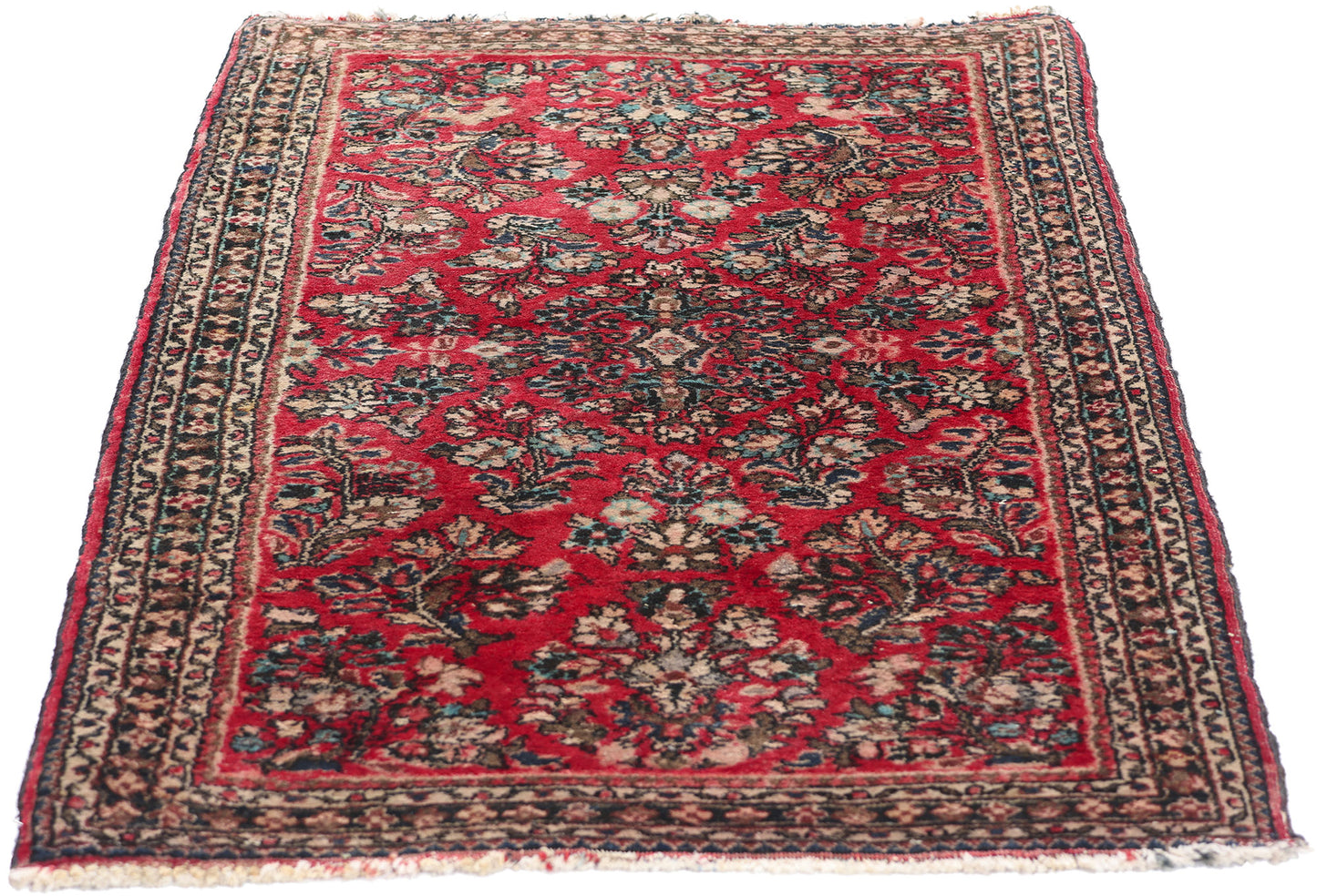 2 x 4 Antique Persian Sarouk Rug 78964