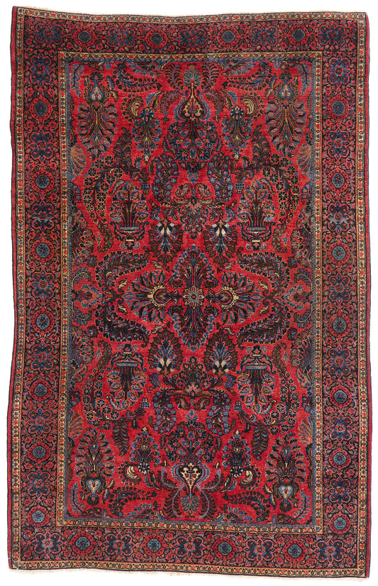 4 x 6 Antique Red Persian Sarouk Rug 79018