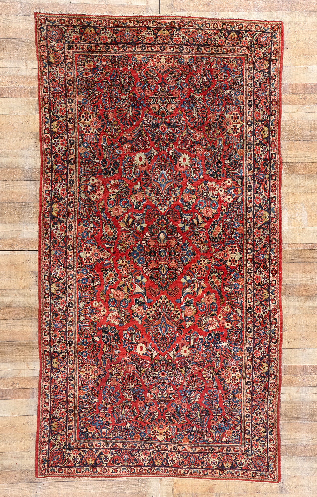 6 x 12 Antique Persian Sarouk Rug 79019