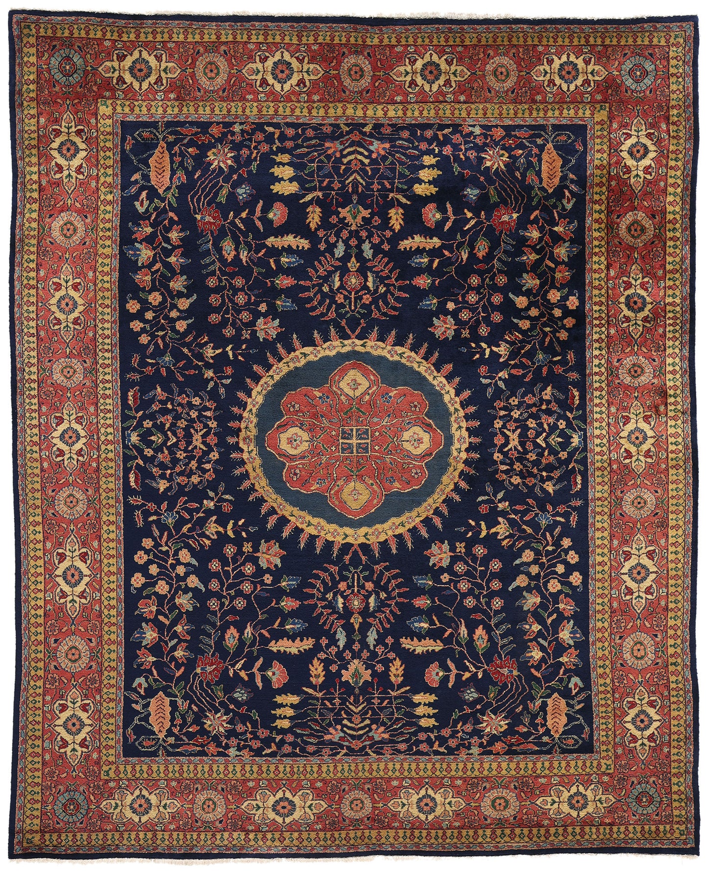 8 x 10 Vintage Indian Sarouk Rug 79007