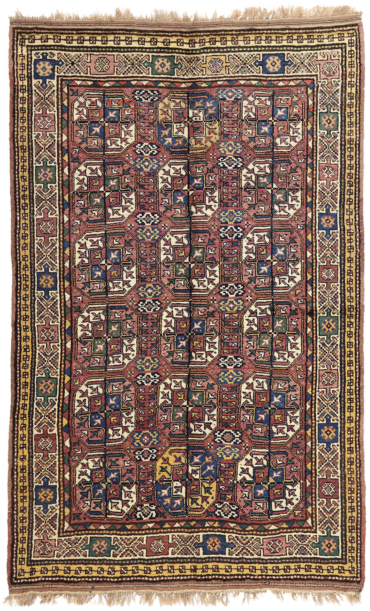 5 x 8 Antique Plum Caucasian Azerbaijan Tekke Rug 60892