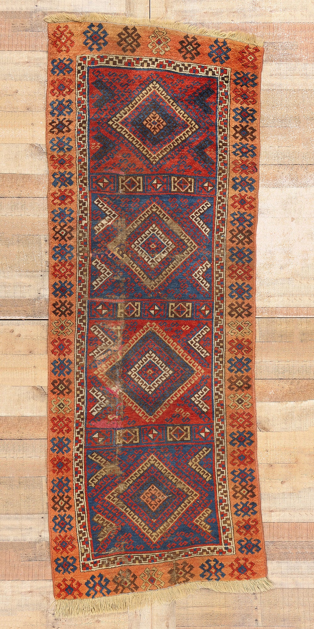 3 x 8 Antique Tribal Turkish Yuruk Rug 78935