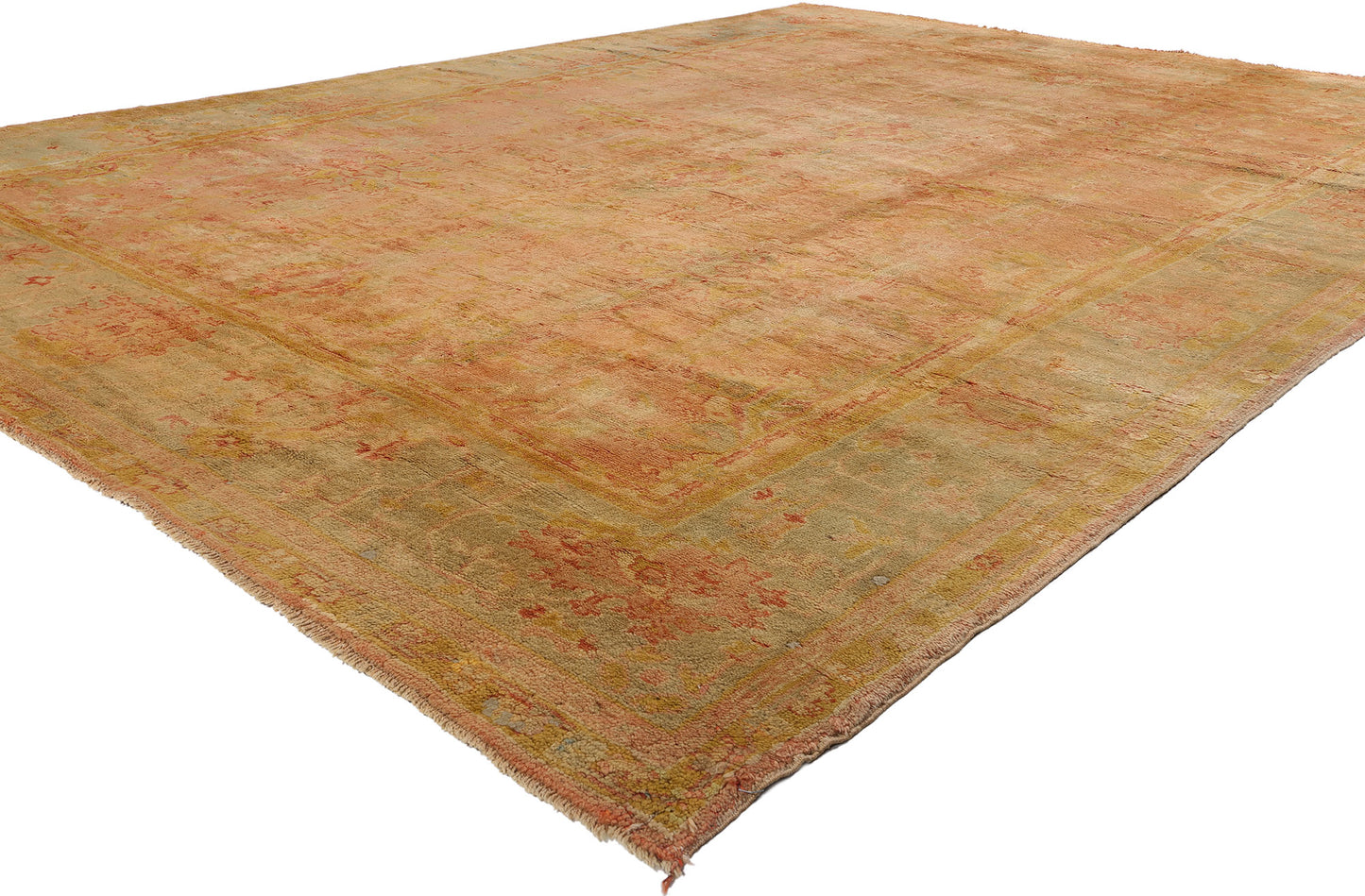 10 x 14 - Pink Antique Turkish Oushak Rug - 73159