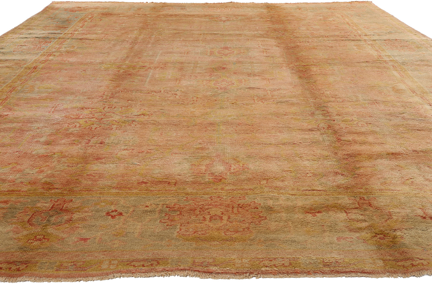 10 x 14 - Pink Antique Turkish Oushak Rug - 73159