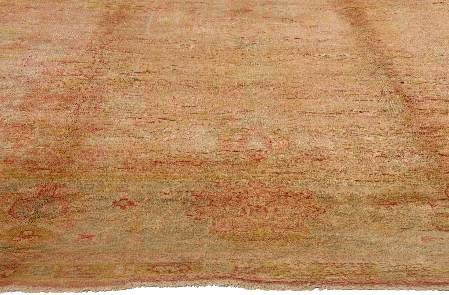 10 x 14 - Pink Antique Turkish Oushak Rug - 73159