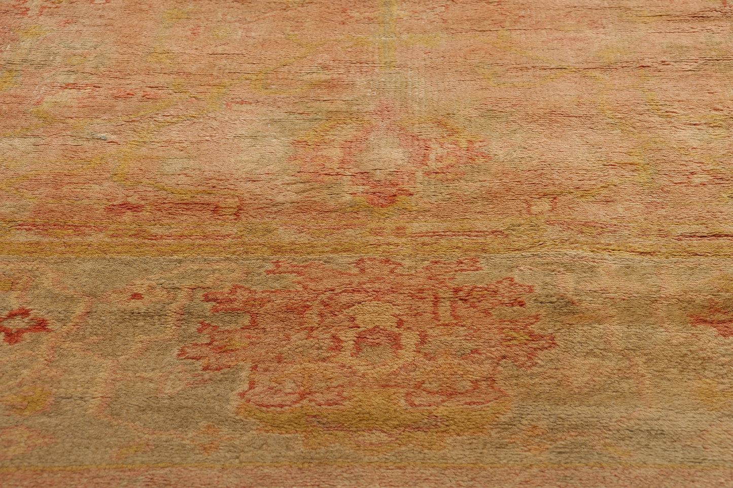 10 x 14 - Pink Antique Turkish Oushak Rug - 73159