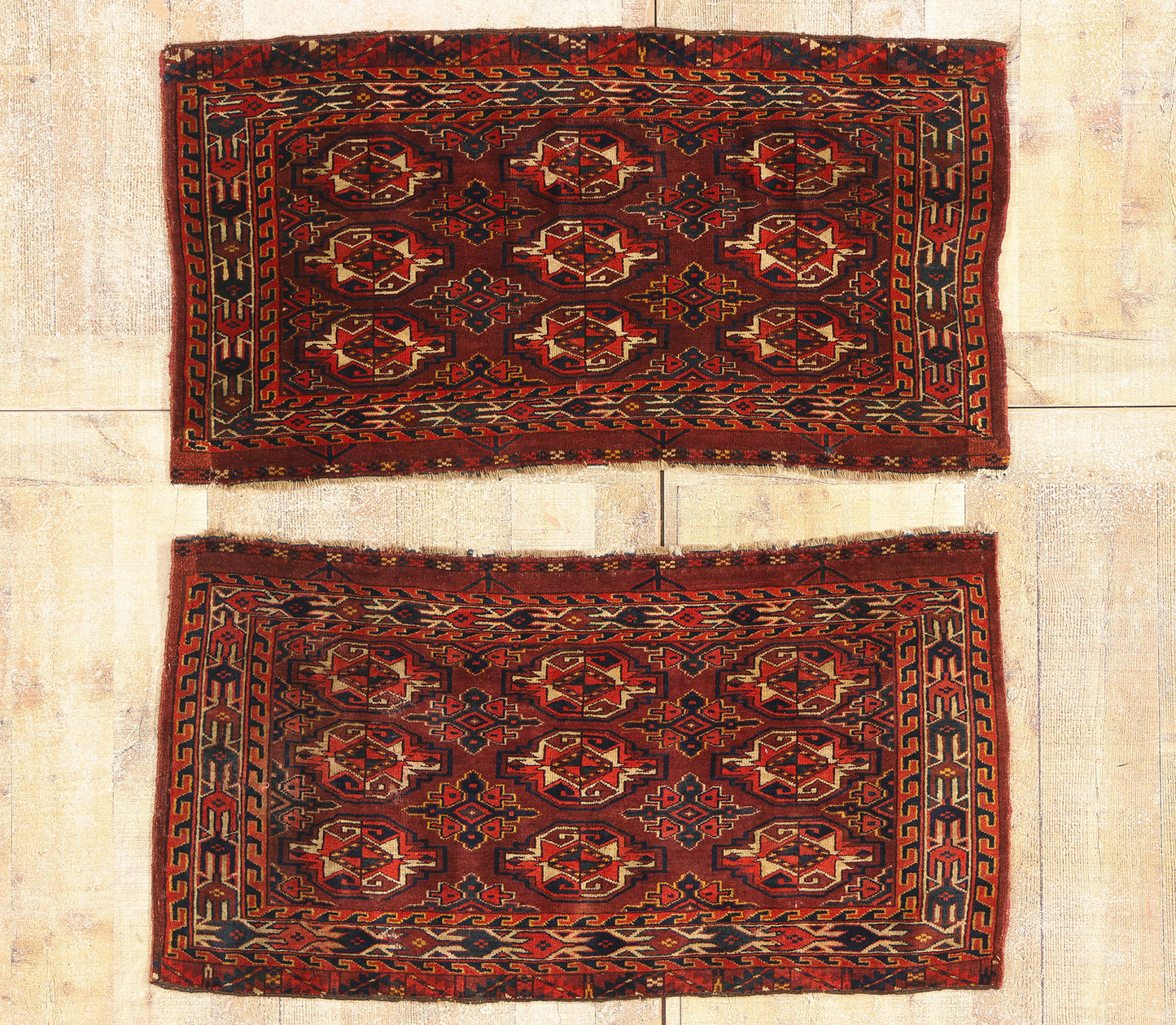2 x 4 Red Antique Afghan Turkmen Chuval Bag 79342