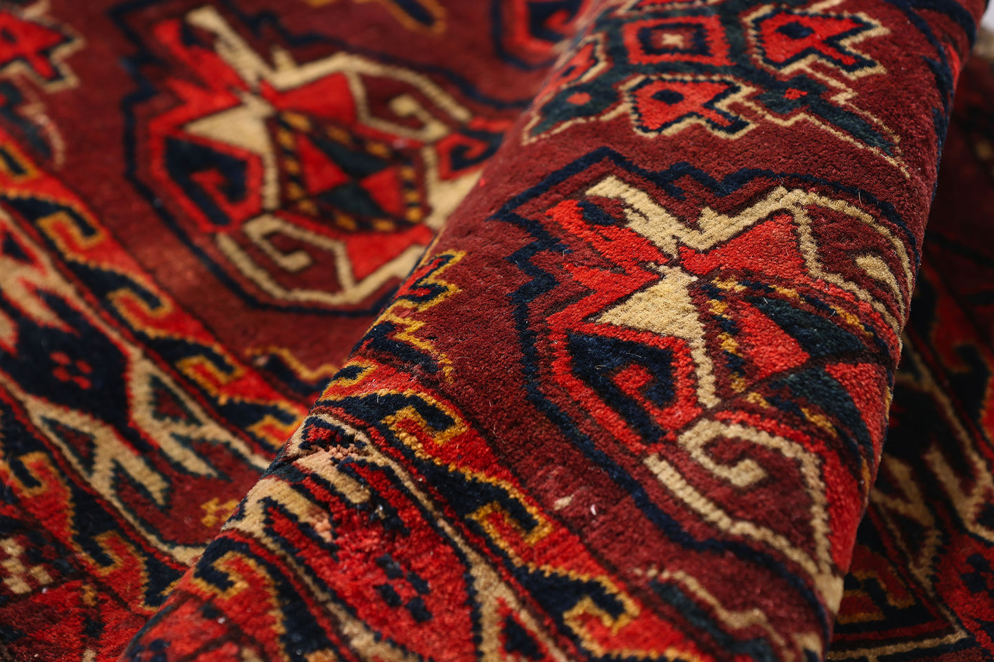 2 x 4 Red Antique Afghan Turkmen Chuval Bag 79342