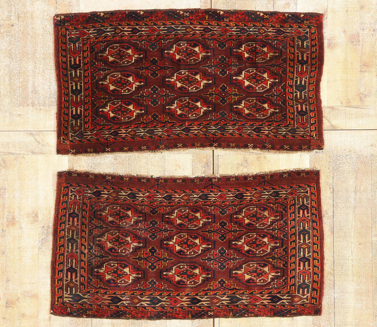 2 x 4 Red Antique Afghan Turkmen Chuval Bag 79343