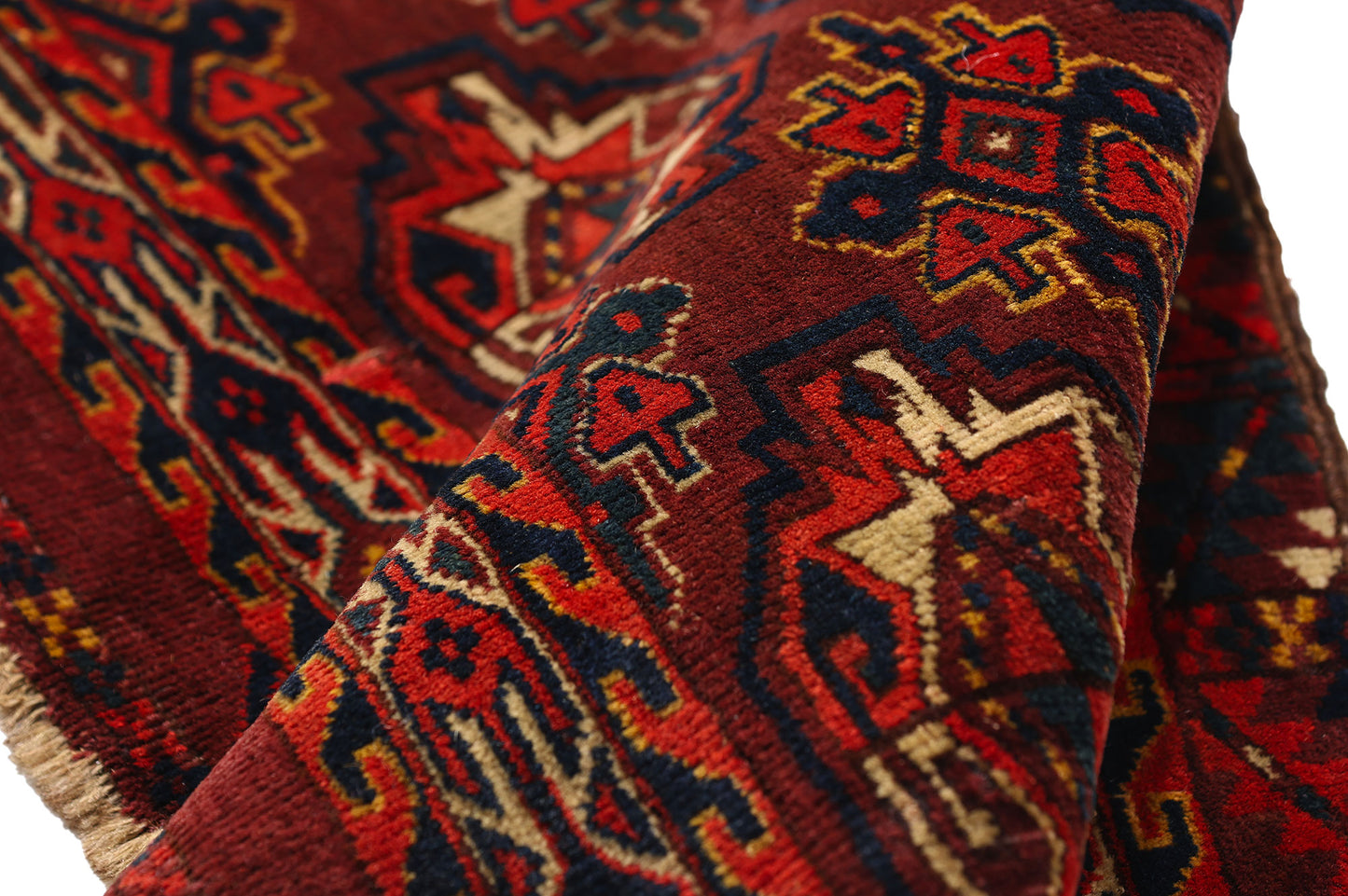 2 x 4 Red Antique Afghan Turkmen Chuval Bag 79343