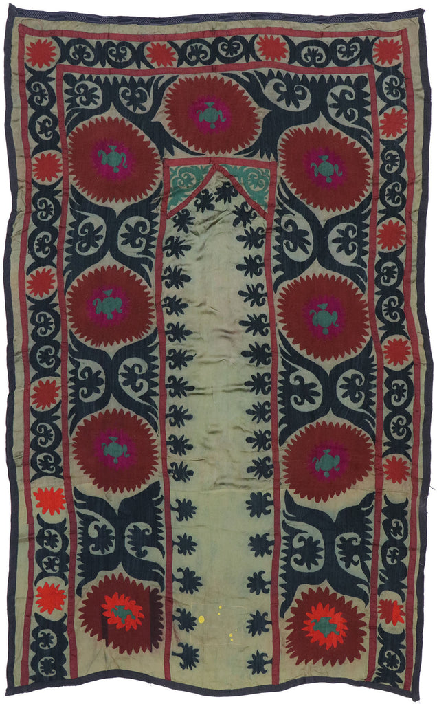 5 x 7 Antique Uzbek Suzani Tapestry 78136
