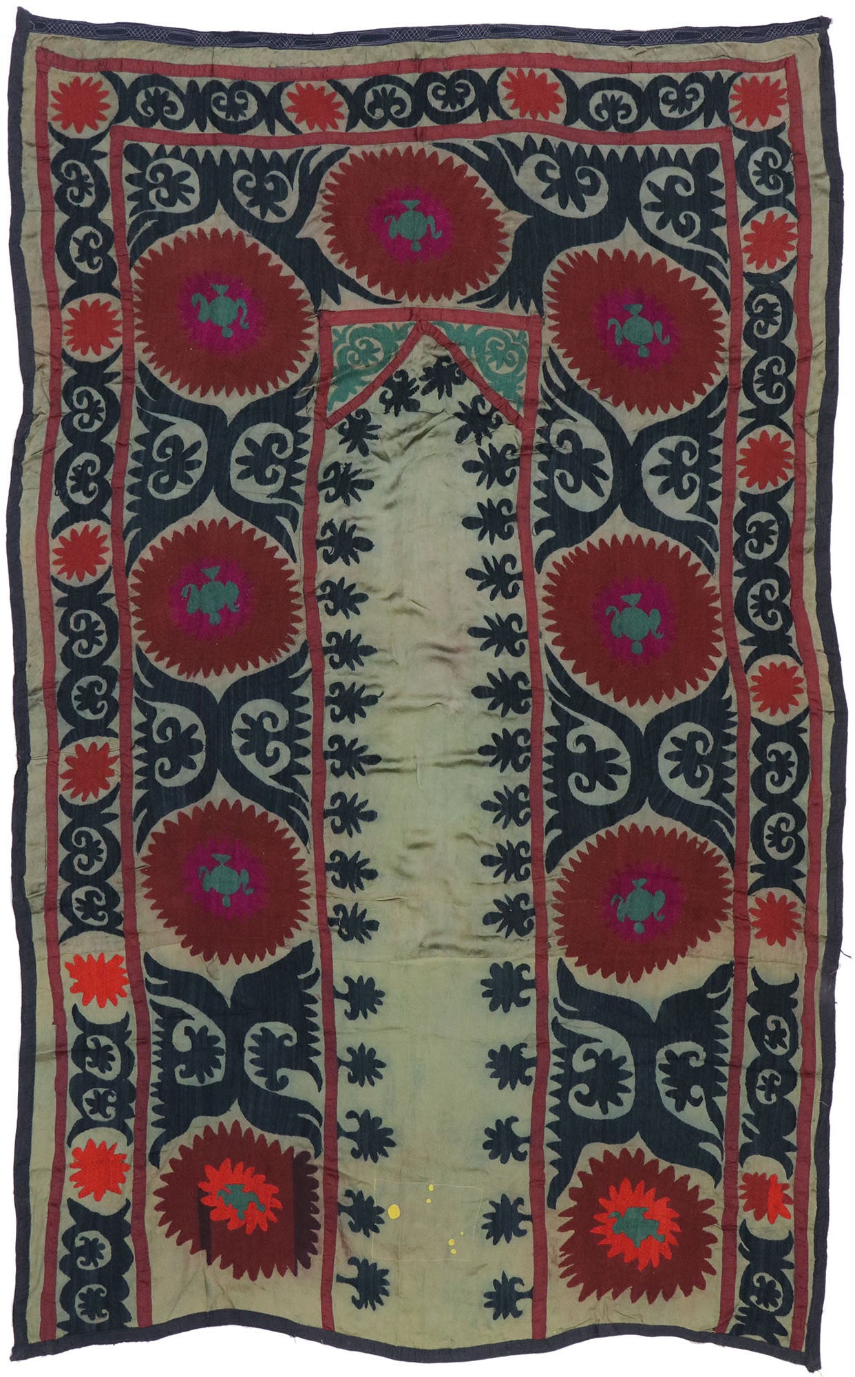 5 x 7 Antique Uzbek Suzani Tapestry 78136