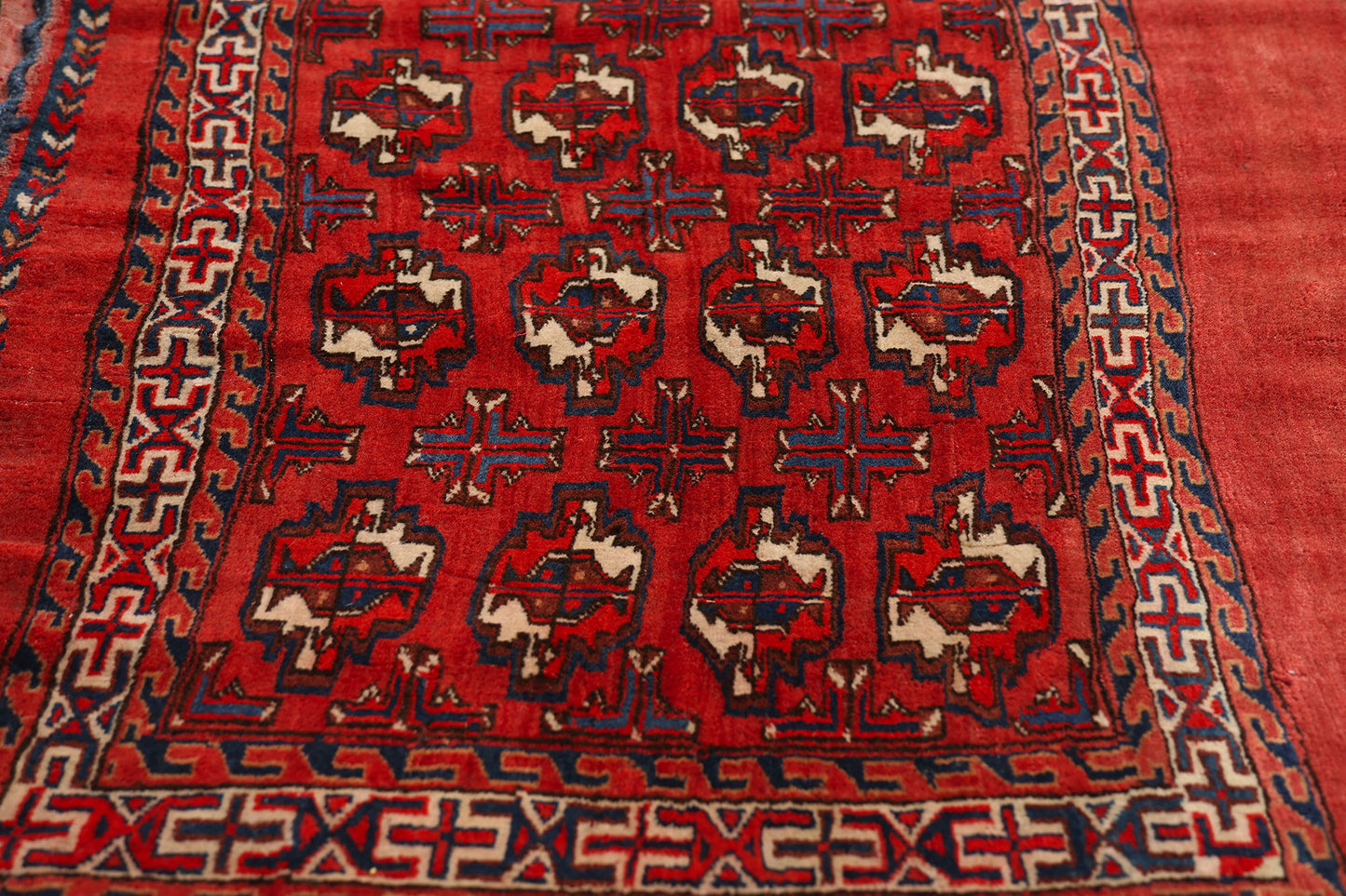 2 x 4 Antique Turkmen Chuval Bag Face Rug 79341