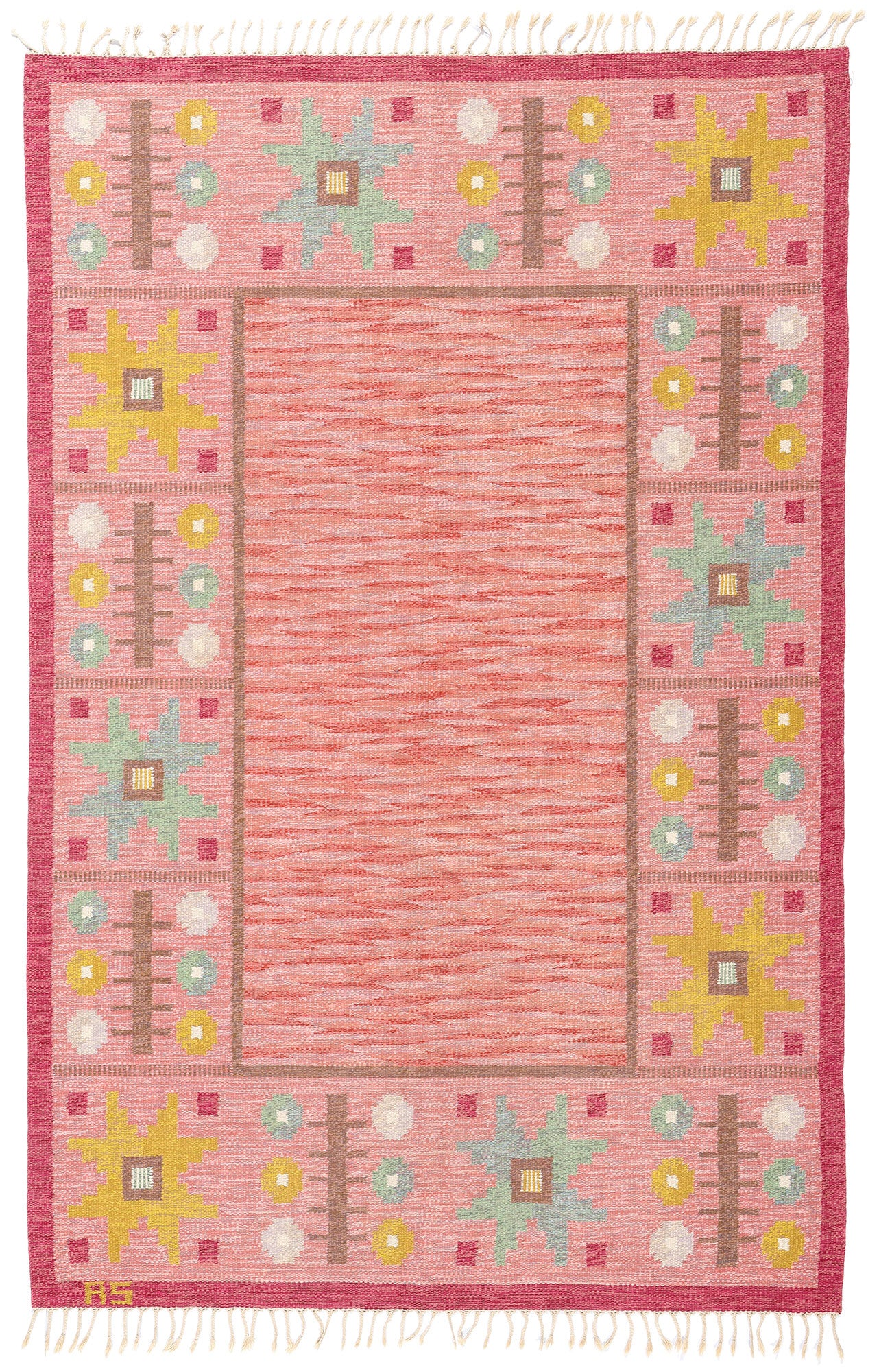 6 x 10 Astrid Sampe Vintage Swedish Rollakan Rug 79055