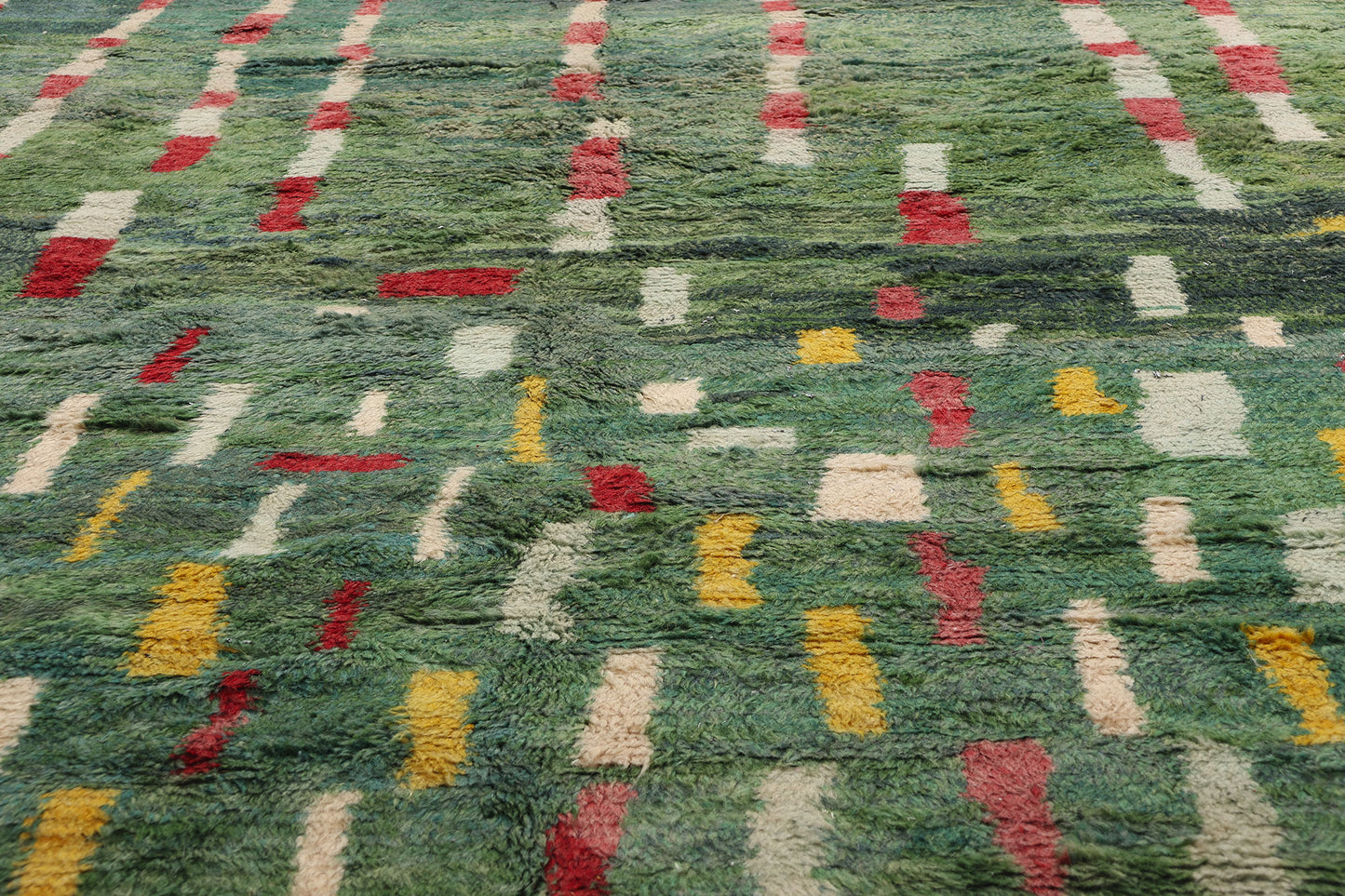 12 x 14 Modern Green Beni Mrirt Moroccan Rug 79134