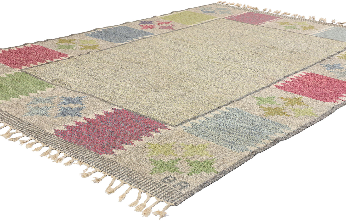 5 x 8 Bitte Ahlgren Vintage Swedish Rollakan Rug 79048
