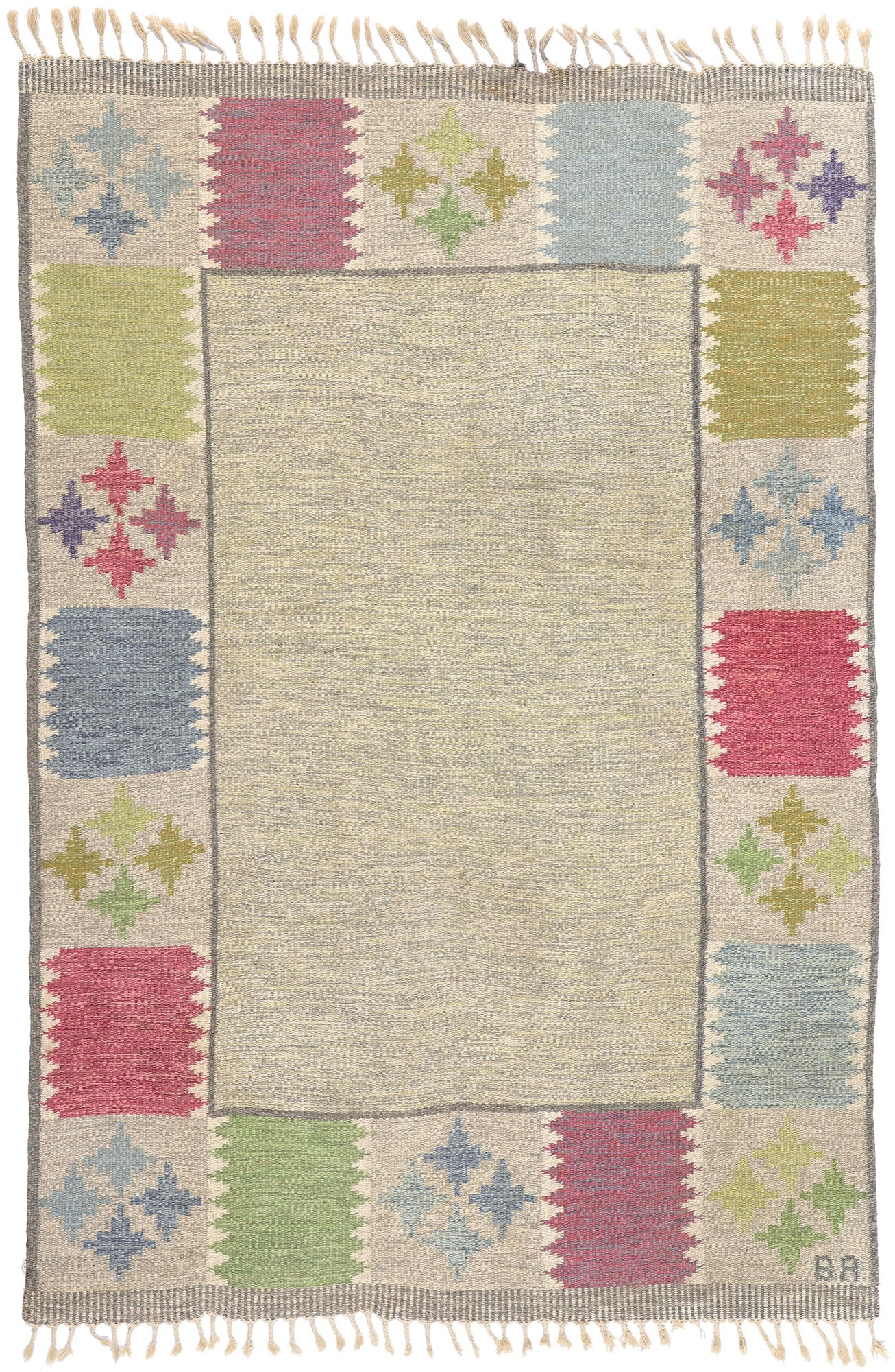 5 x 8 Bitte Ahlgren Vintage Swedish Rollakan Rug 79048