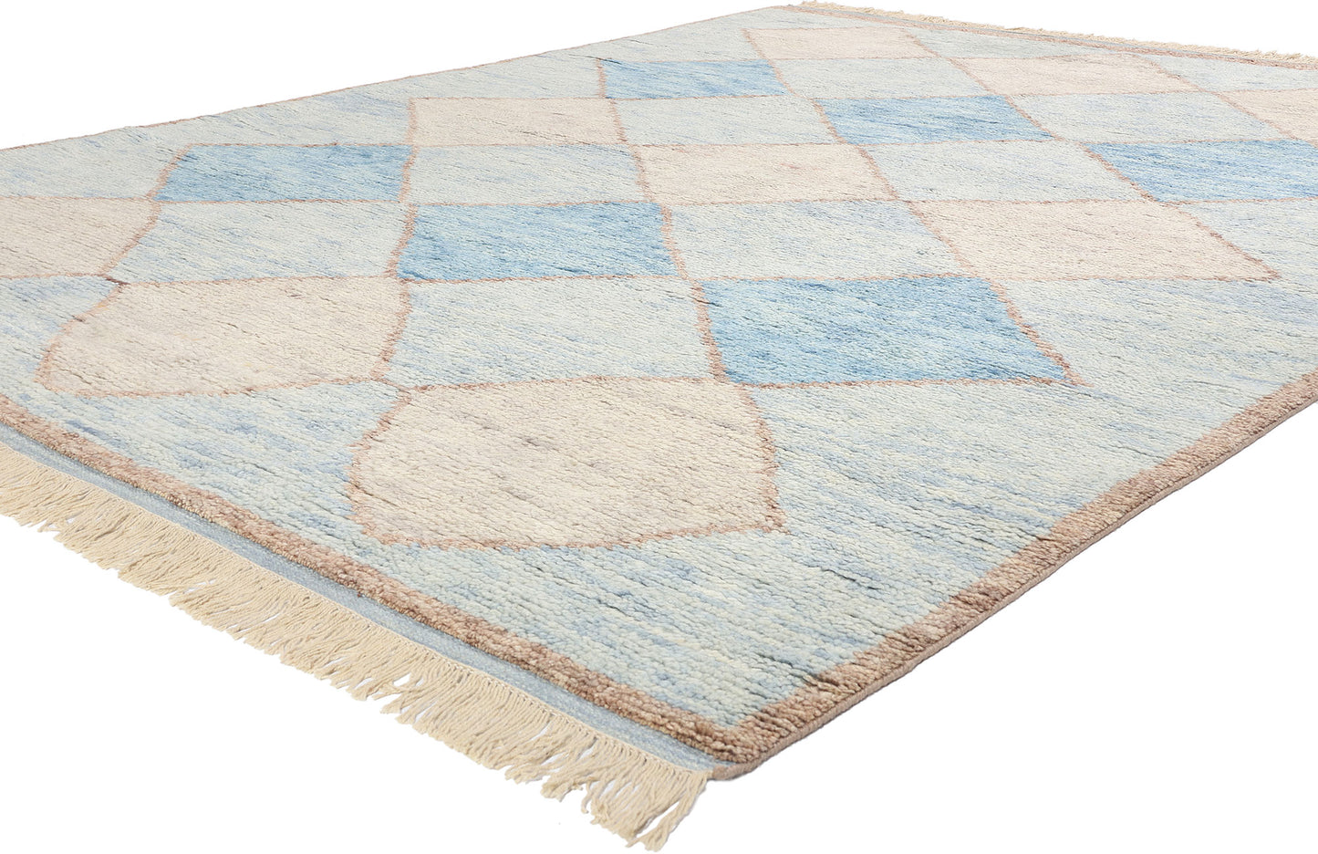 8 x 10 Azure Mirage Blue Diamond Moroccan Rug 31237