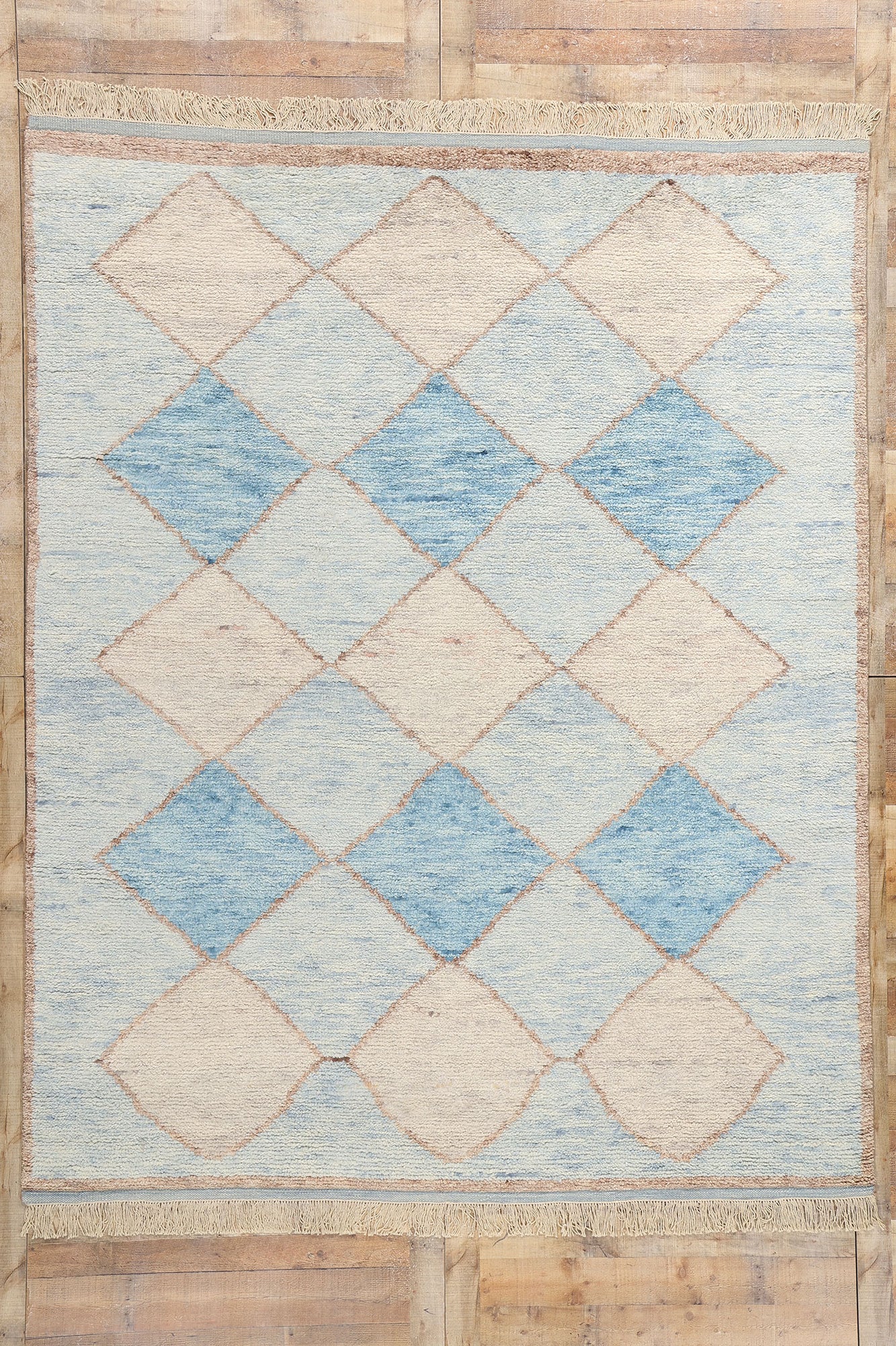 8 x 10 Azure Mirage Blue Diamond Moroccan Rug 31237