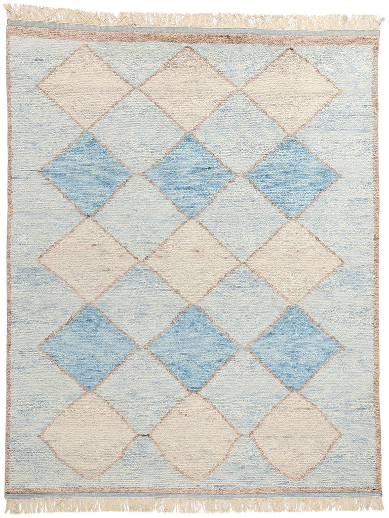 8 x 10 Azure Mirage Blue Diamond Moroccan Rug 31237