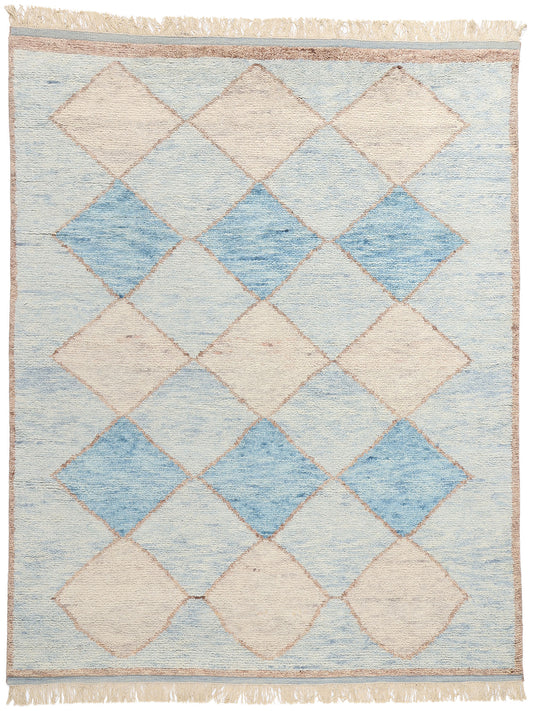 8 x 10 Azure Mirage Blue Diamond Moroccan Rug 31237