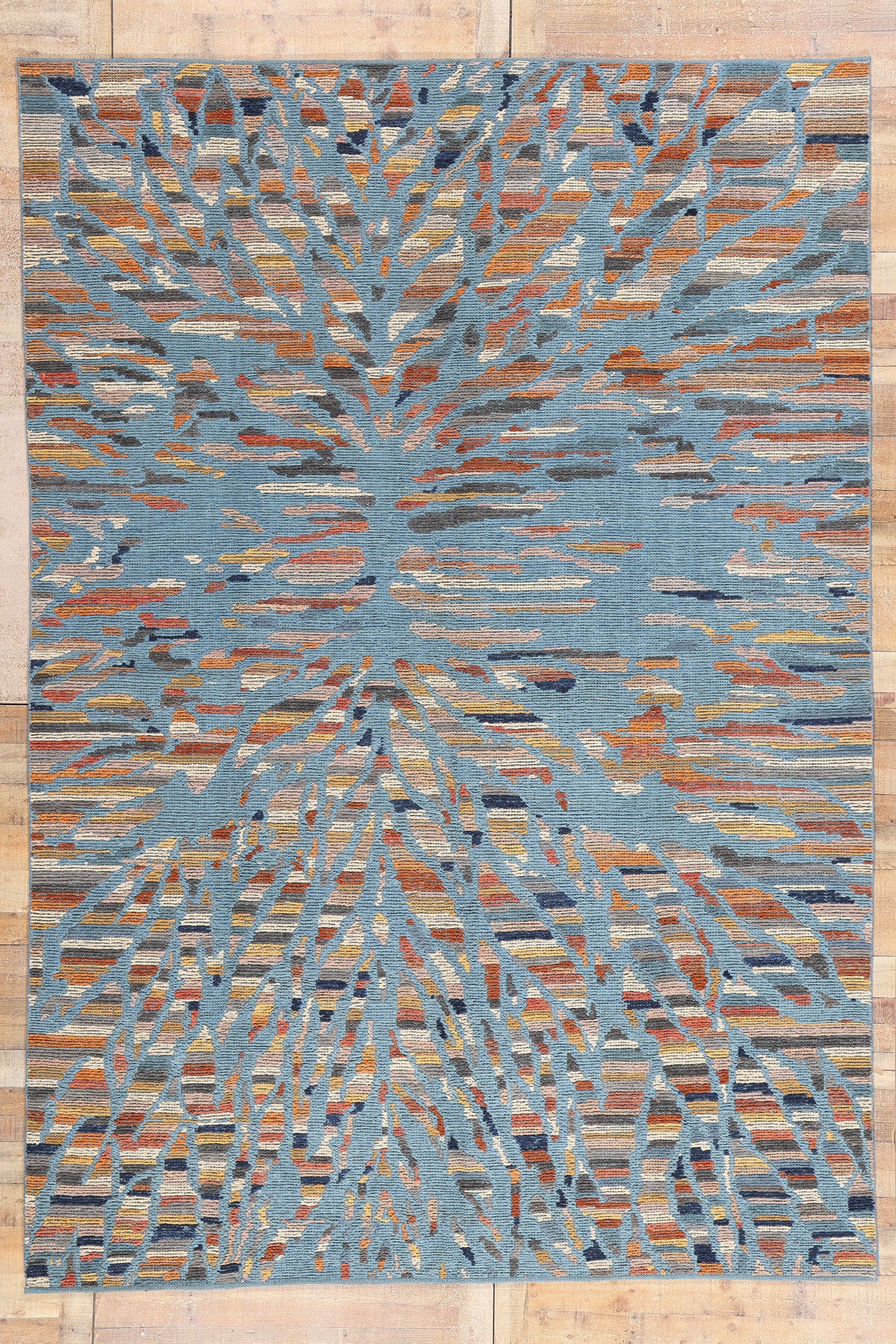 9 x 12 Modern Abstract Pakistani Soumak Rug 81129