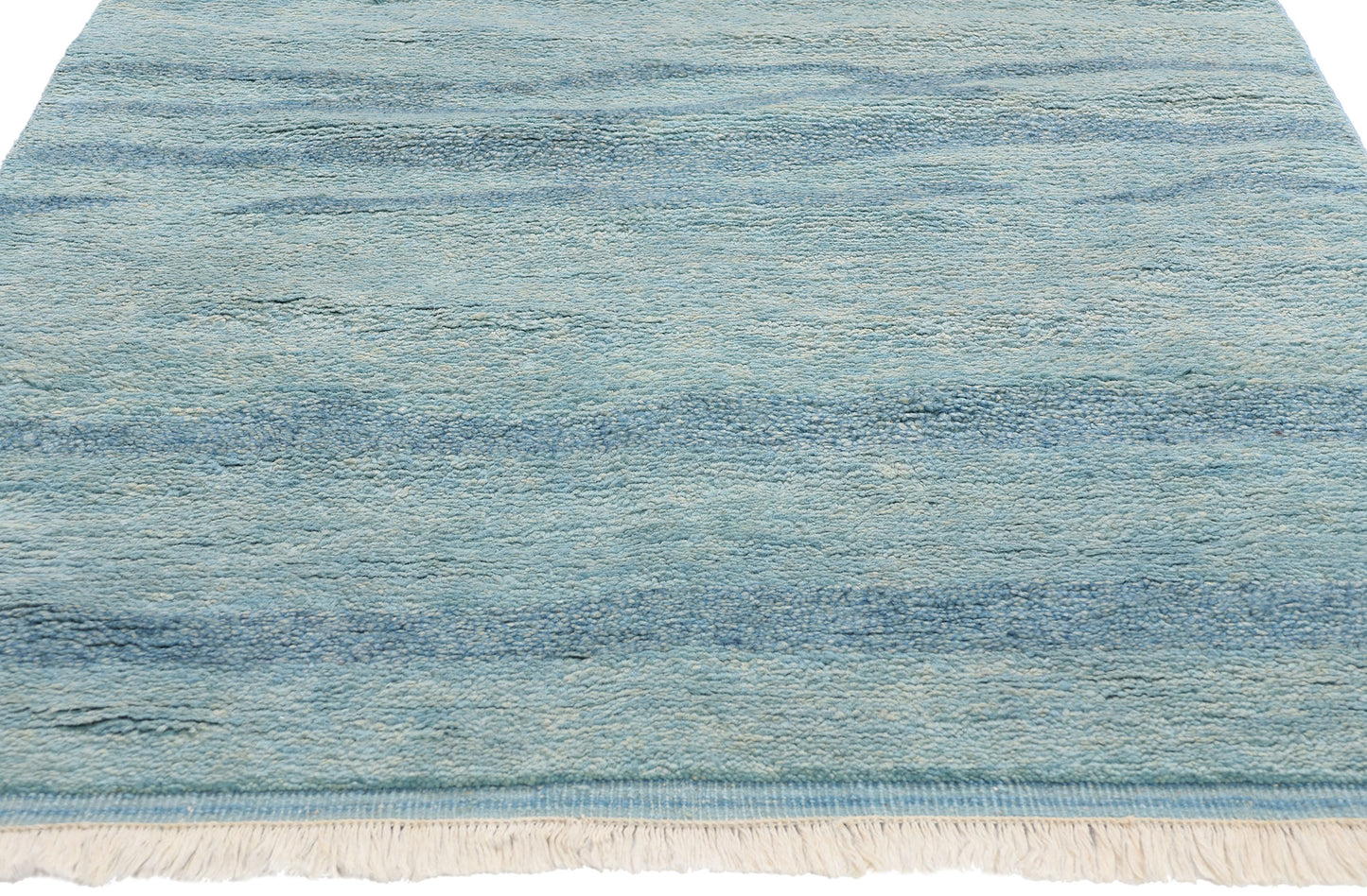 4 x 8 Tranquil Tides Modern Blue Moroccan Rug 31308
