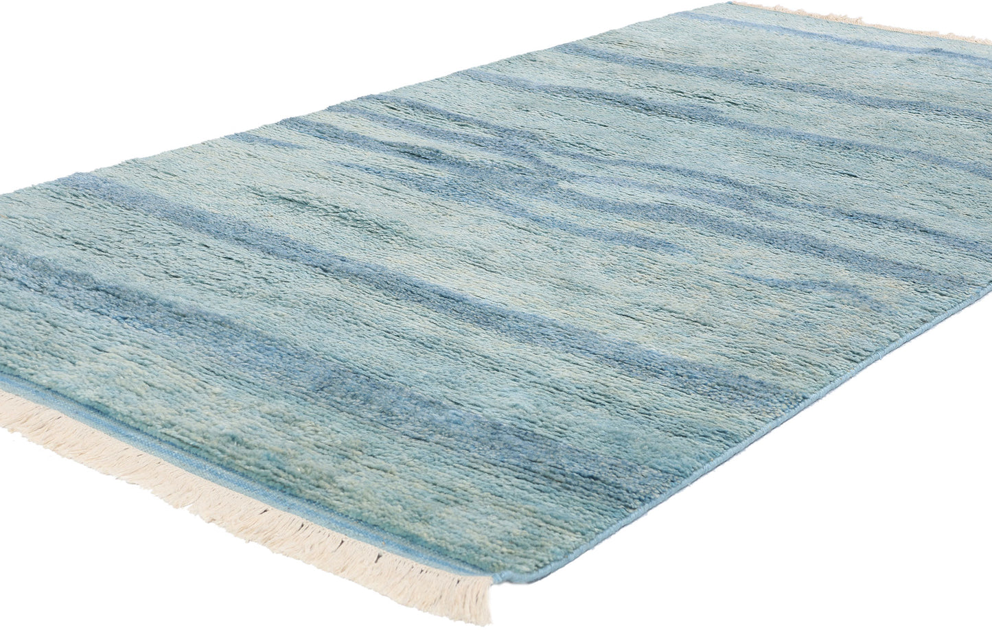 4 x 8 Tranquil Tides Modern Blue Moroccan Rug 31309