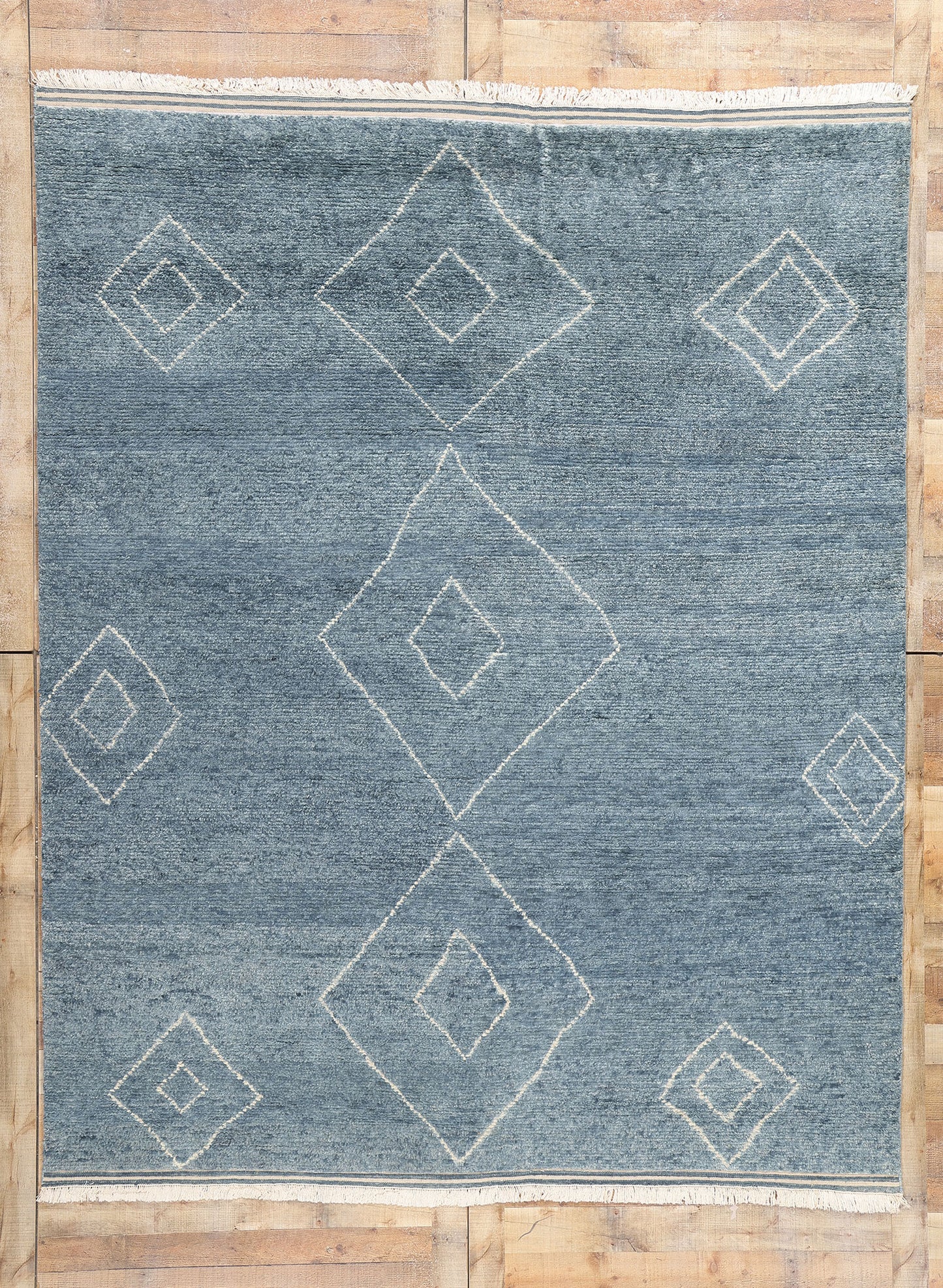 8 x 10 Azure Oasis Modern Blue Moroccan Rug 31205