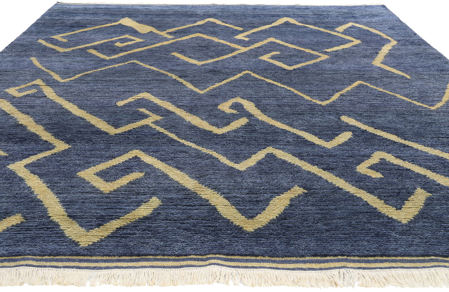 8 x 10 Azure Cascade Modern Blue Moroccan Rug 31207