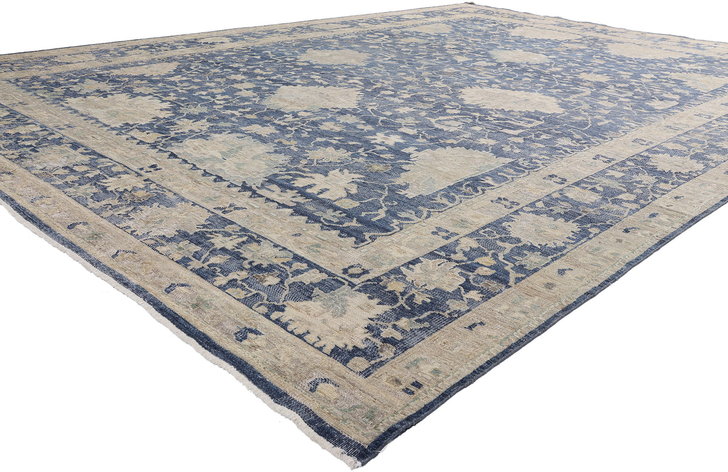 10 x 14 - Blue Modern Oushak Rug - 30711