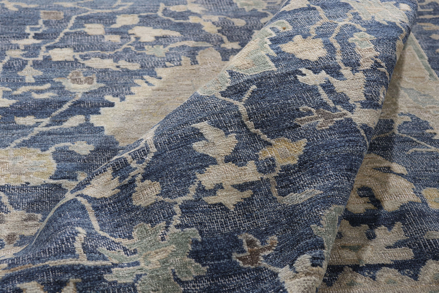 10 x 14 - Blue Modern Oushak Rug - 30711