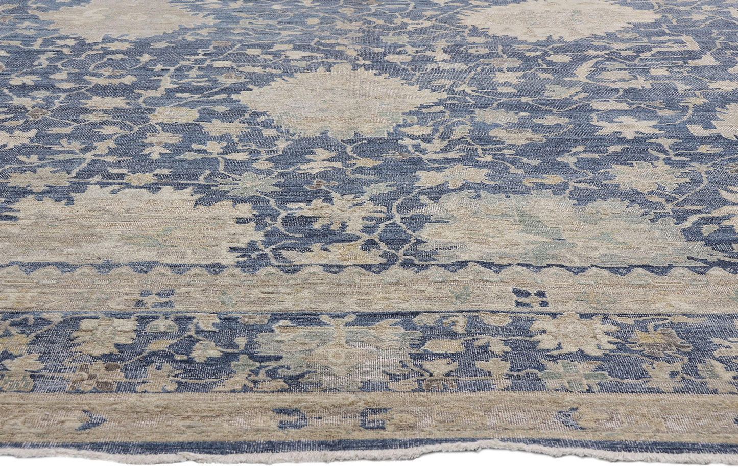 10 x 14 - Blue Modern Oushak Rug - 30711