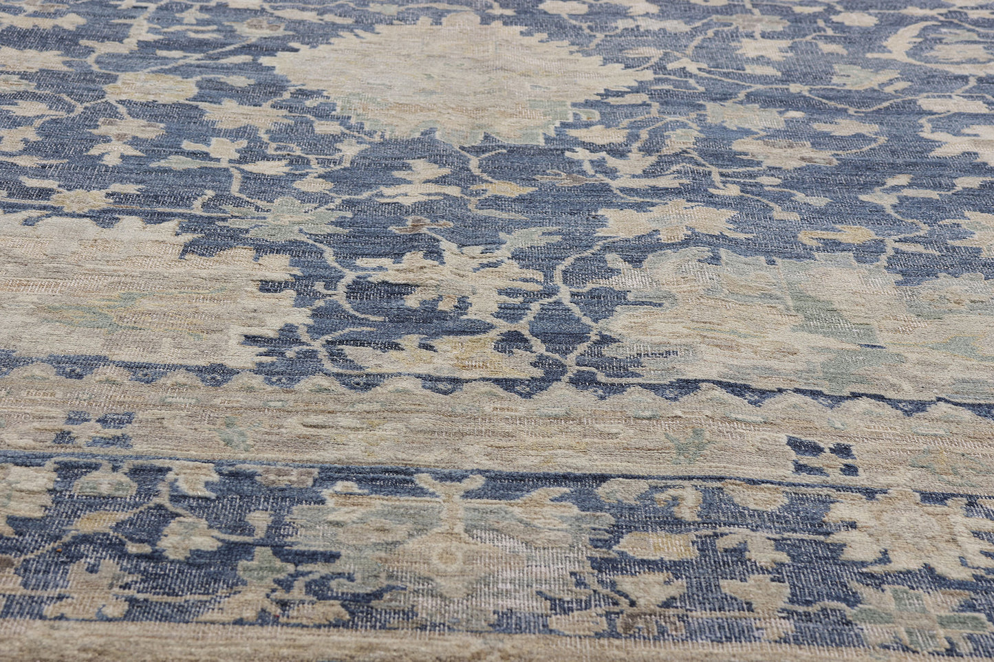 10 x 14 - Blue Modern Oushak Rug - 30711