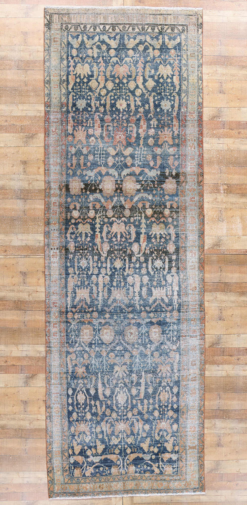 5 x 15 Antique Blue Persian Malayer Rug 61346