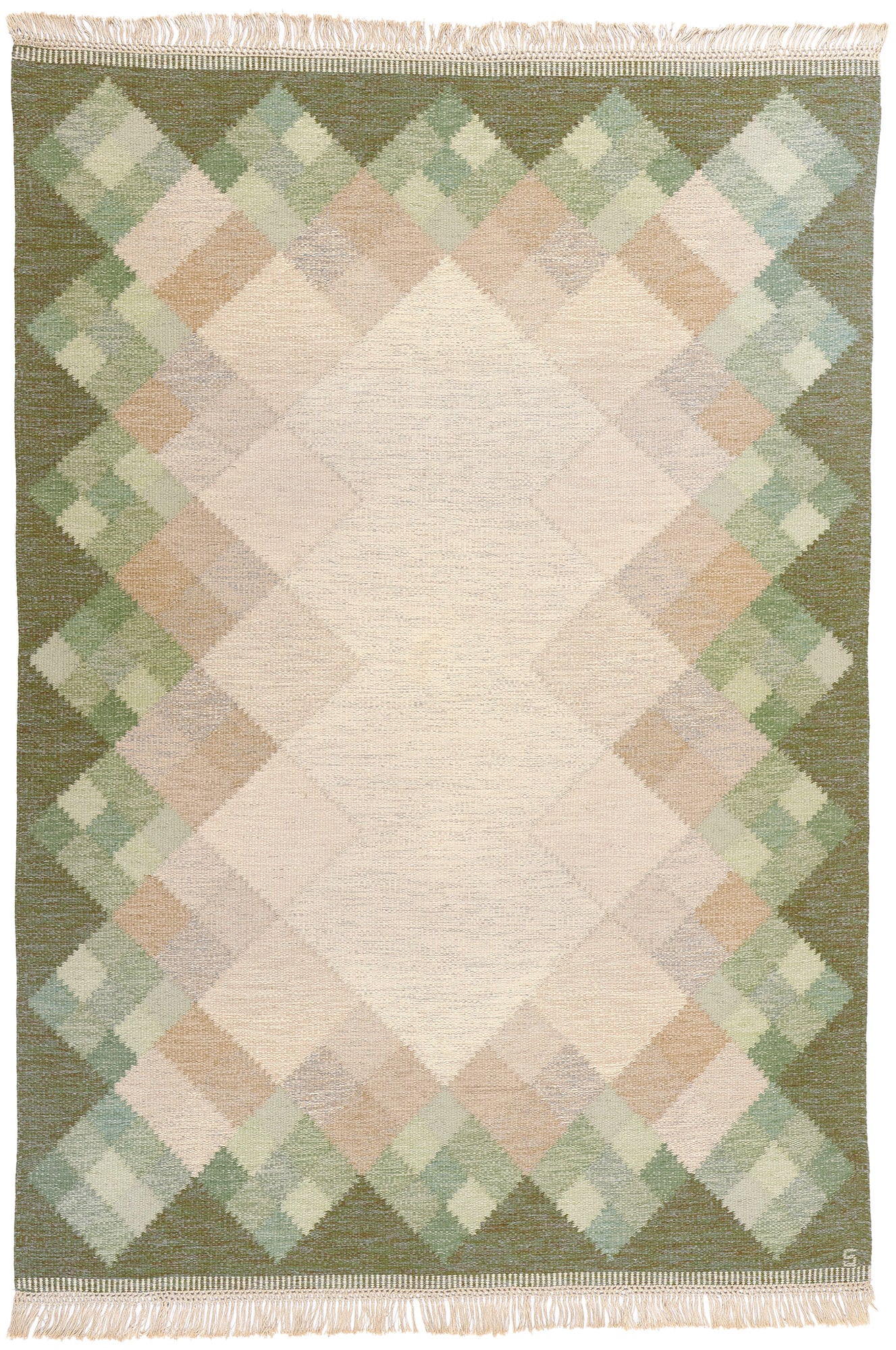 6 x 9 Brita Svefors Vintage Swedish Rollakan Rug 79027